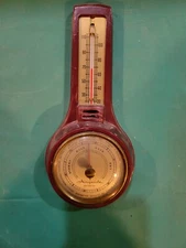 Vintage Airguide Wall Weather Station Thermometer Barometer 8"