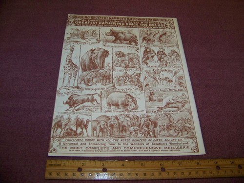 Circus Art Print From Magazine Vintage 1961 "Ringling Bros. Menagerie" - 第 1/2 張圖片