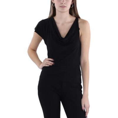 BCBGMAXAZRIA Womens Asymmetric Cowlneck One Shoulder Blouse Top BHFO 7467