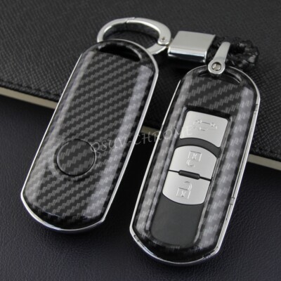 Für Mazda 2 3 6 Carbon Faser Hard Smart Key Schlüssel Kette Gehäuse Accessoires