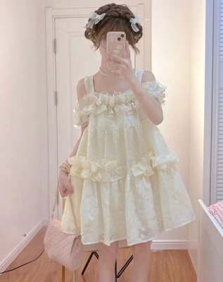 Japanese Sweet Girls Lace Ruffles A-Line Dress Party Cute Lolita Summer Dress | eBay Japanese Sweet Girls Lace Ruffles A-Line Dress Party Cute Lolita Summer Dress | eBay