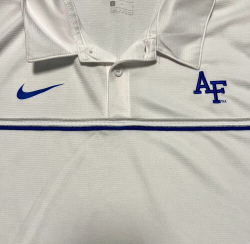 Air Force Falcons Nike Dri-Fit Polo Shirt Mens White Size L - Picture 2 of 7