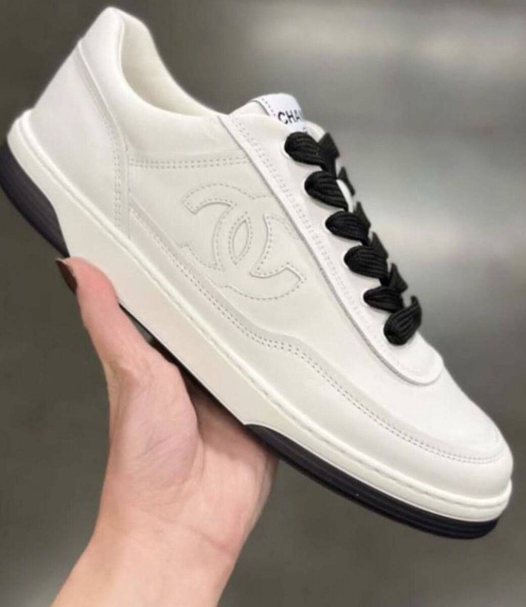 Chanel White Black Sport line CC Logo Runner Trainer Chanel White Black Sport line CC Logo Runner Trainer