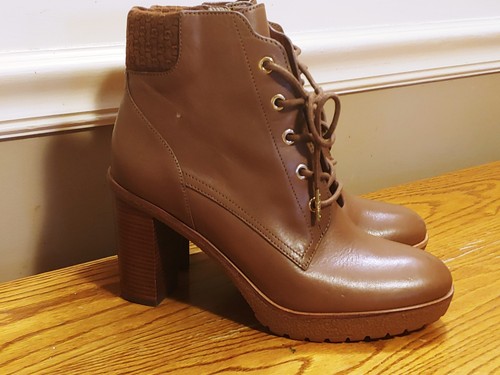 MICHAEL KORS MK Platform Wedge High Heels Granny Boots Womens Shoes Sz 8.5 👣b4 - Picture 3 of 12