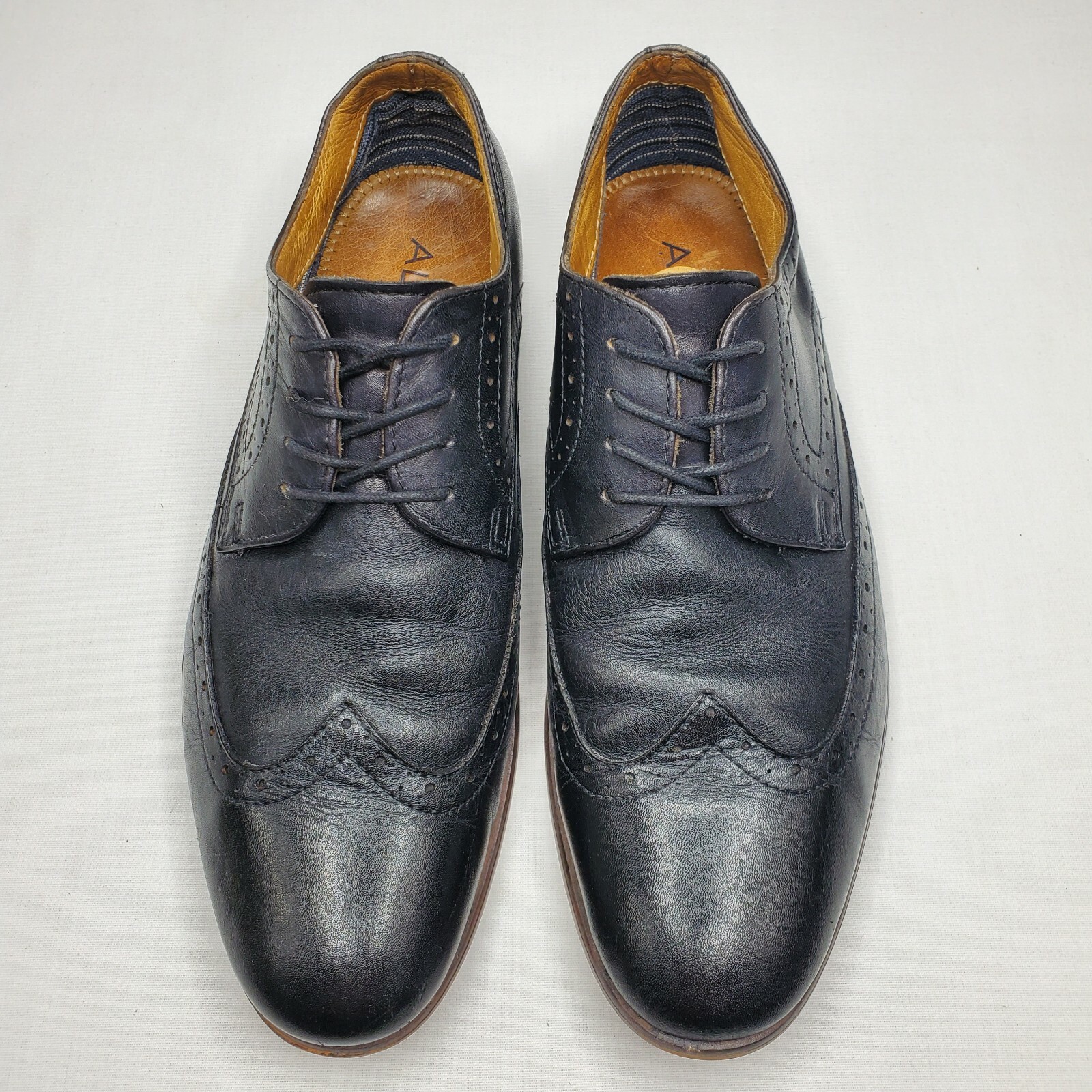 SAOLA Oxford formali ALDO in pelle nera con lacci alare a 4 occhielli da uomo taglia 8