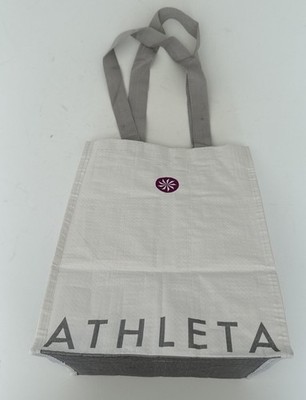 Athleta Store Tote Shopping Gift Bag Reusable White Silver Logo 11.5''x9''
