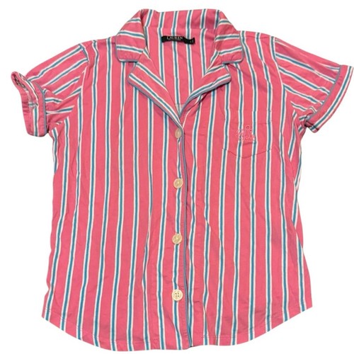 Lauren Ralph Lauren Pink Striped Pajama Shirt - Size L