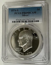 1776-1976-S Bicentennial Eisenhower Silver Ike Dollar PCGS PR-69 DCAM