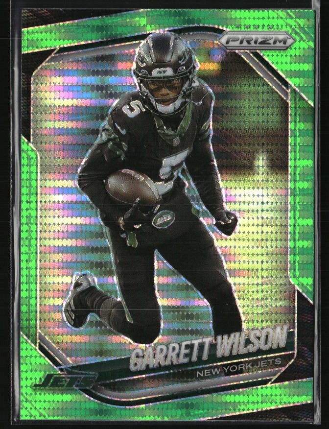 2025 Panini Prizm #178 Garrett Wilson Neon Green Pulsar