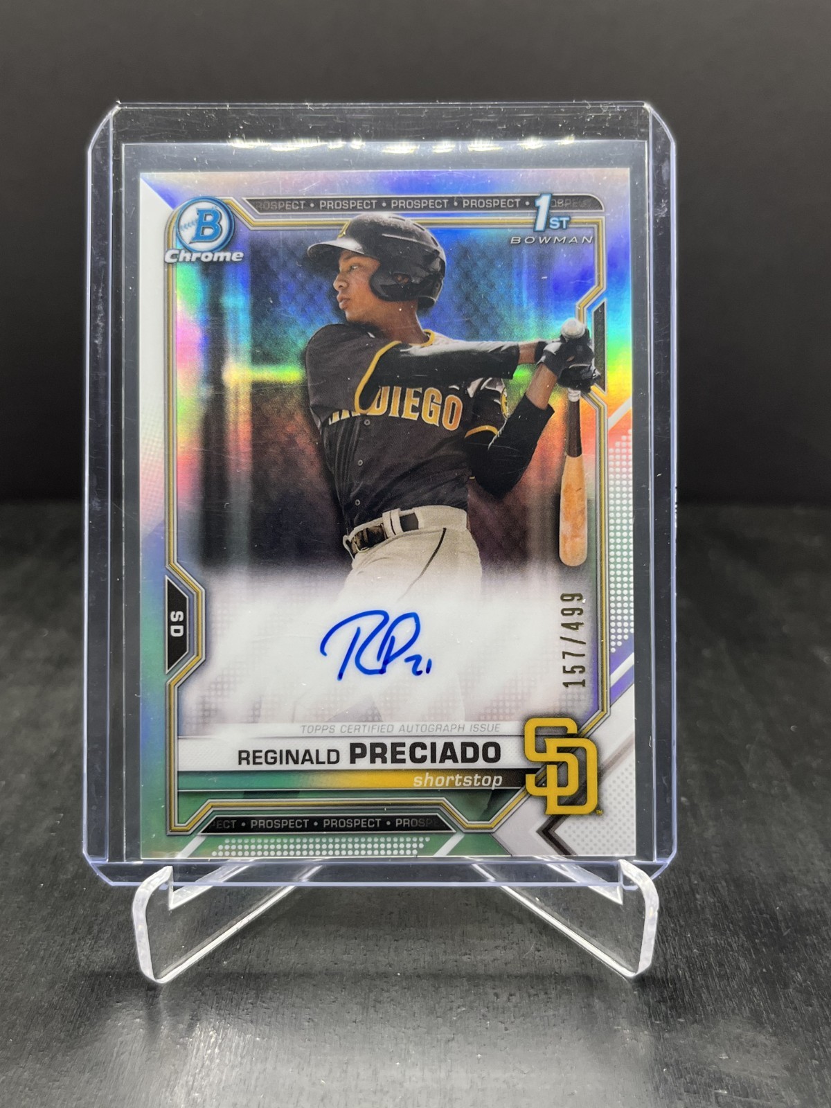 2021 Bowman Chrome Reginald Preciado 1st Autograph Refractor 157/499 #CPA-RPR