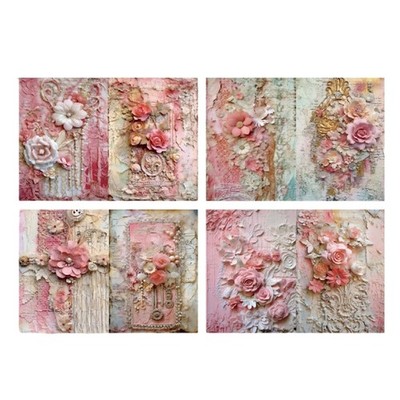 8 Sheets Flowers Paper Scrapbooking Paper Aesthetic Craft Paper Decorative Paper