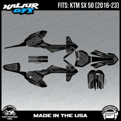 Graphics Kit for KTM 50SX SX50 50 SX (2016-2023) Rugged-Smoke