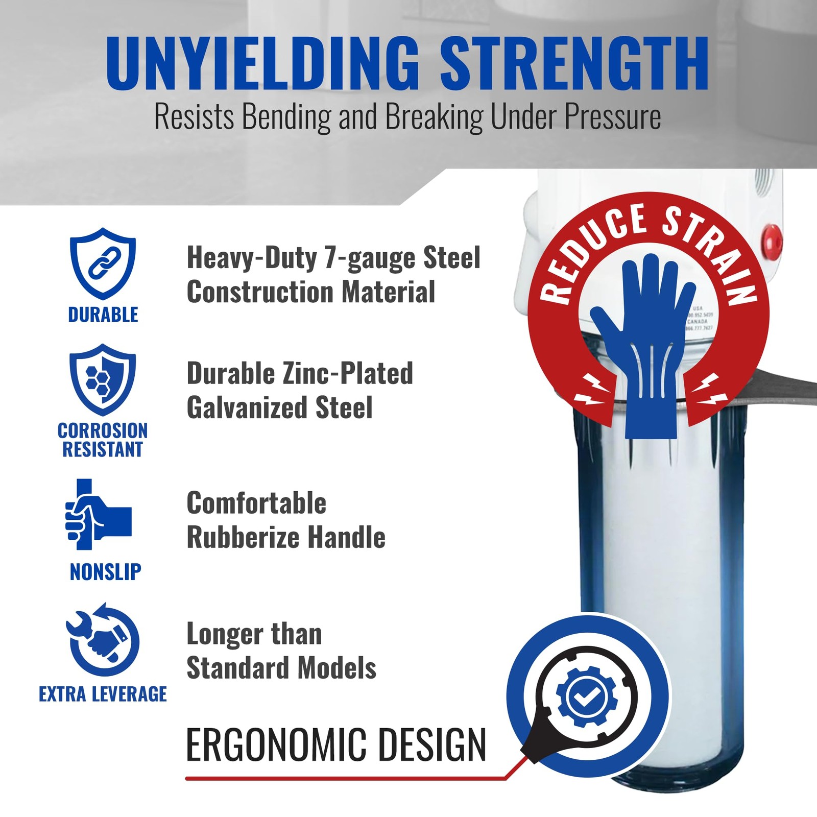 Heavy Duty Metal Water Filter Wrench Superb Wrench SPBW-11, 3.69" Inside Dia