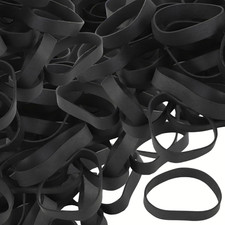 Tactical Rubber Bands Size 84, 50 Pcs Black Thick Wide Strong Heavy Duty Rubber