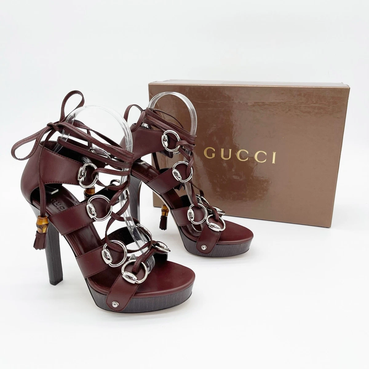Gucci Leather Upper Lace Up Sandals for Women for sale | eBay