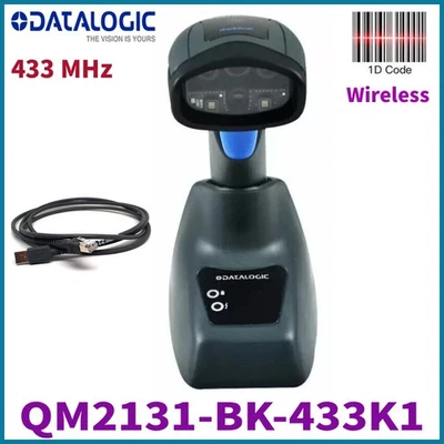Datalogic QuickScan QM2131-BK-433K1 USB 1D drahtloser Barcode-Scanner mit Basis - Bild 1 von 4