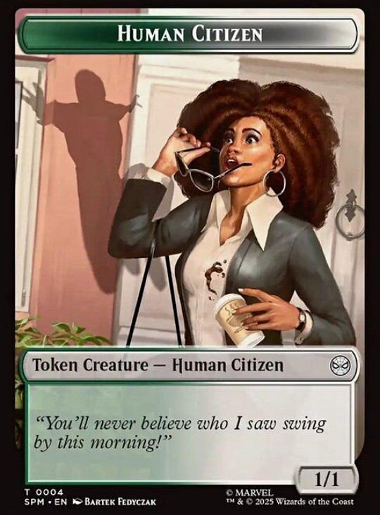 Magic: The Gathering SPM Spider-Man Tokens Human Citizen T0004 Treasure T0007