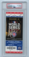 Jon Lester Signed Autograph 2016 Game 4 MLB World Series Ticket Stub Cubs PSA