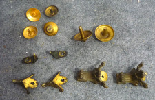 12 Bronze Messing F&uuml;&szlig;e (kein Regule!) f&uuml;r Pendulen Kaminuhren Frankreich um 1880
