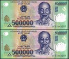 1 Million VND 2x500.000 ONE MILLION VIETNAMESE DONG VIETNAM MONEY{Guaranteed}
