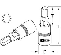 "Ks Tools 1/2\" Bit-Stecknuss Innensechskant Kurz 13"