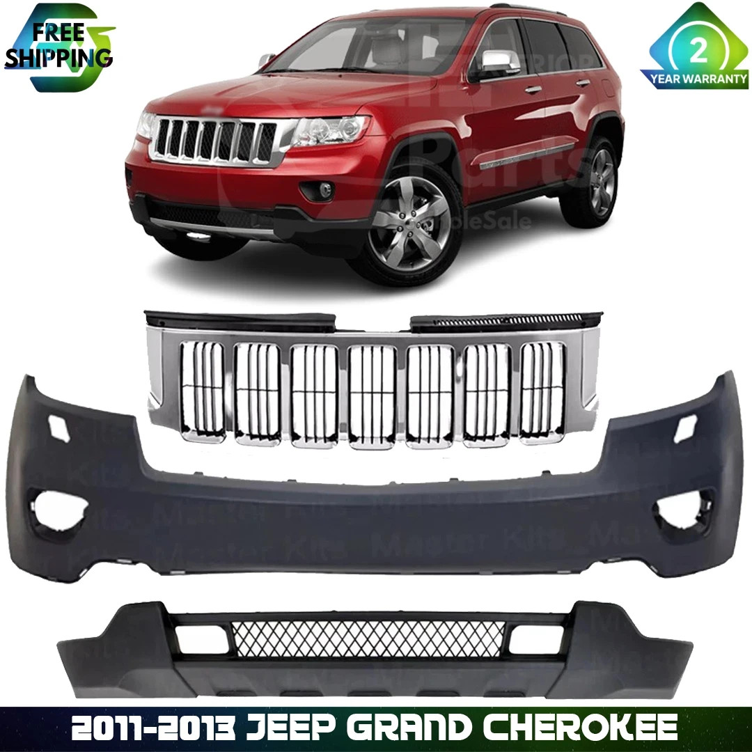 Front Bumper Cover Fascia & Grille Assembly For 2011-2013 Jeep Grand Cherokee