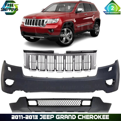 Front Bumper Cover Fascia & Grille Assembly For 2011-2013 Jeep Grand Cherokee