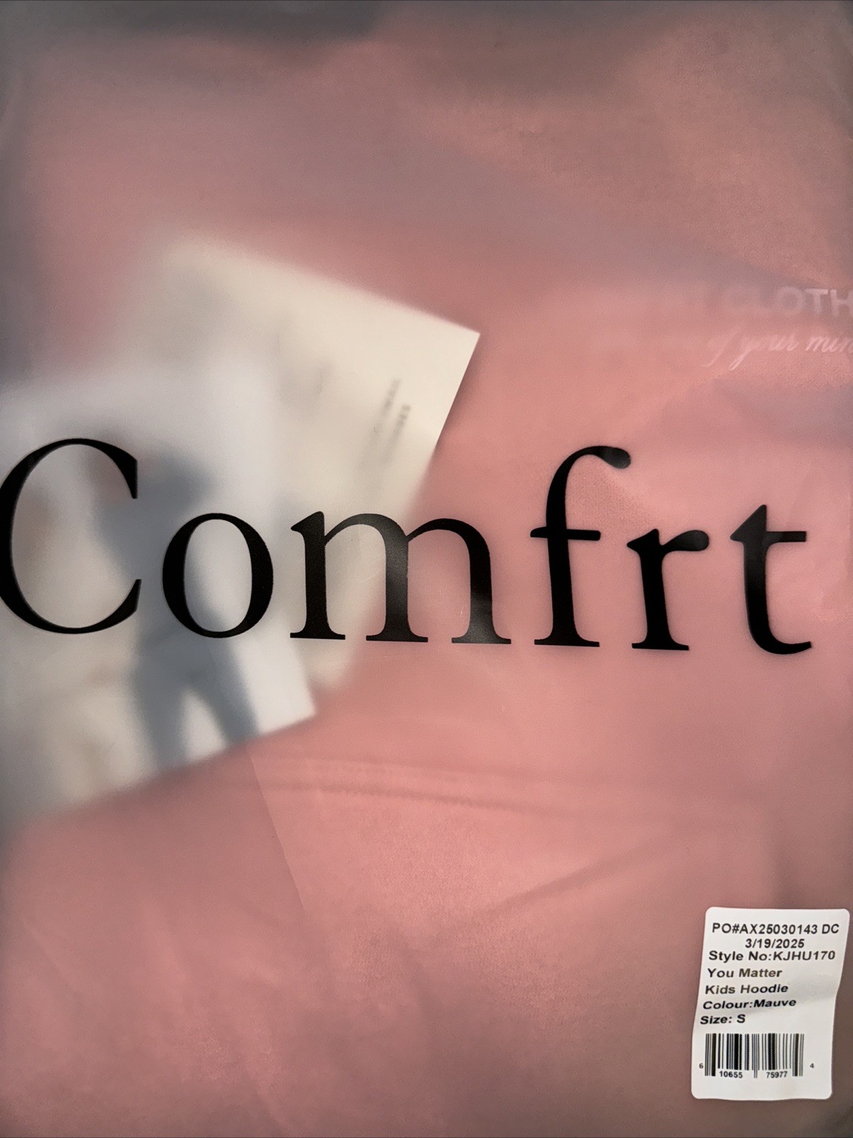 COMFRT - KIDS You Matter Hoodie in Mauve - Size Small