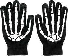 Skeleton Gloves,Glow in the Dark Touch Screen Thickened Full/Half Finger