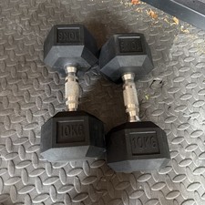 HOMCOM Hexagonal Dumbbells Kit Weight Lifting Exercise for Home Fitness 2x10kg