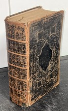 1865 HOLY BIBLE antique CIVIL WAR Era leather AMERICAN BIBLE SOCIETY RARE