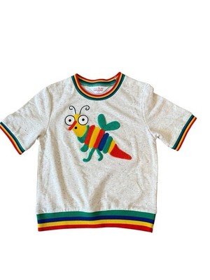 GORMAN PLAYGROUND Top Jumper Butterfly Red Yellow Blue T-SHIRT Cotton Green 7-8