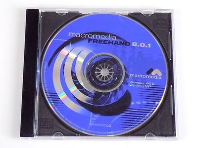 Genuine Adobe Macromedia FreeHand 8.0.1 Graphics Software CD-Rom for Windows 95