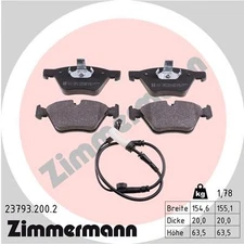 Front Axle Zimmermann 23793.200.2 Brake Pad Set, Disc Brake for BMW, BMW (B