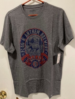 Flag & Anthem Men s Short Sleeve Crew Neck Gray Graphic T-Shirt Medium NWT