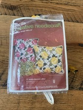 BUCILLA ROSE TRELLIS Crewel Embroidery Kit NEW Open Bag Pillow Yellow Roses