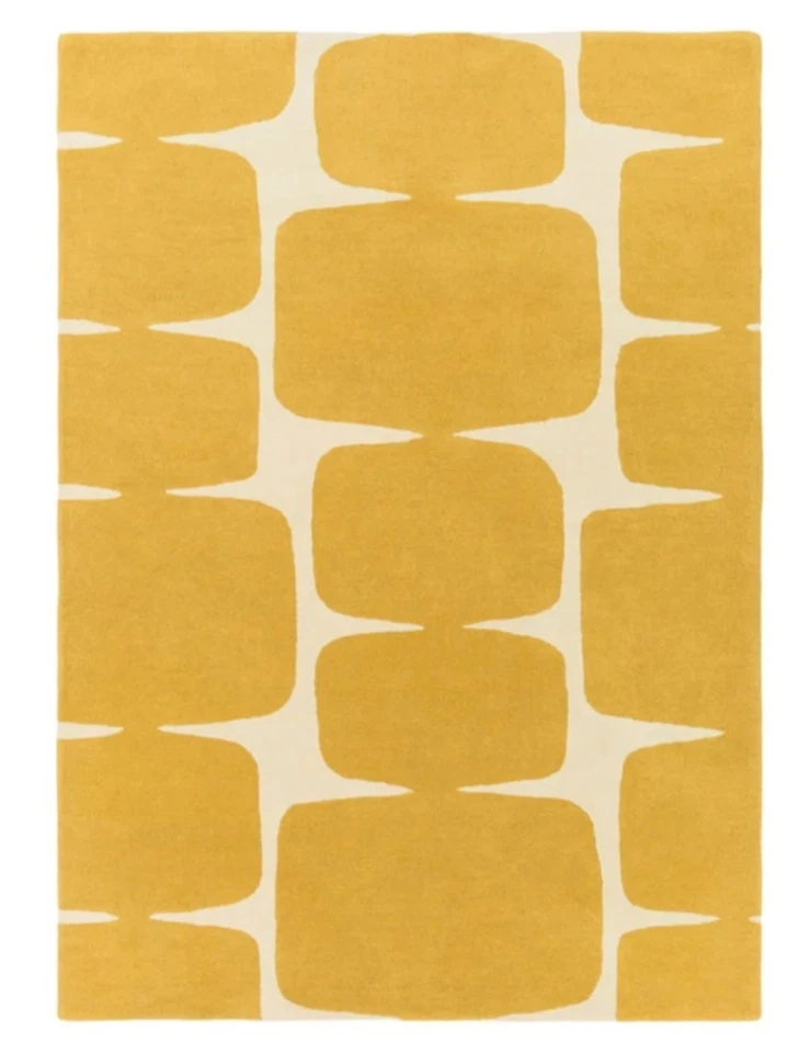 Modern Yellow Geometric Area Rug | Soft Hand-Tufted Carpet for Living Room - Image 2 of 4