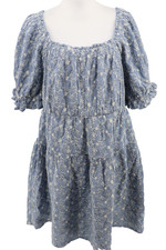 Old Navy Milkmaid Dress Womens Size XL Blue Chambray Prairie Peasant Tiered New