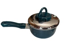 Vintage T Fal 6 Resistal Green Enamel Vented Pot with Lid