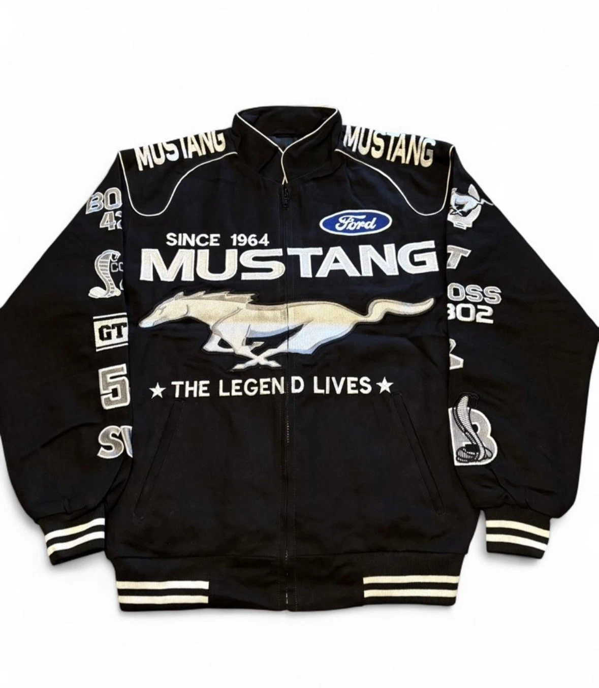 Ford Mustang black varsity jacket Size XL