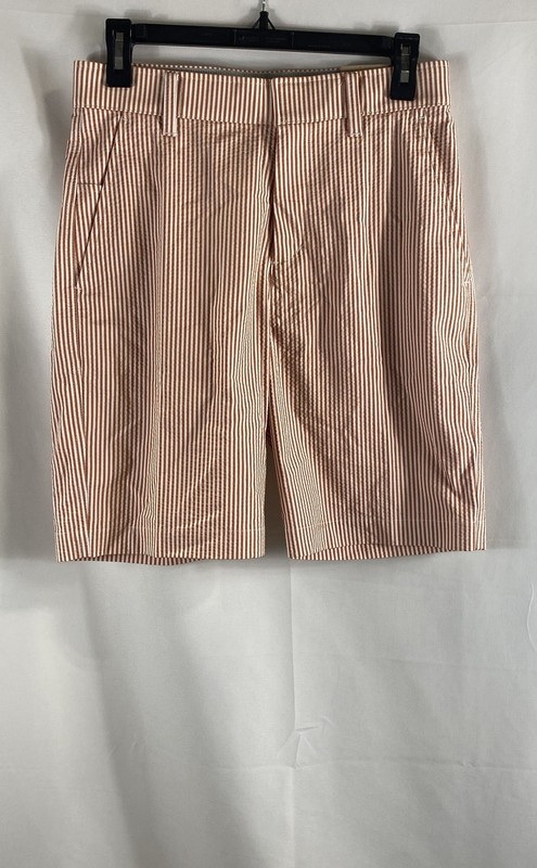 Nike Men's Golf Shorts Orange White Striped Seersucker Dri-FIT Size 28 NWT