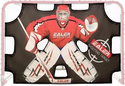 EALER Hockey Goal with Shooting Targets   6 ×4  Portable Street & Ice Goal, H...