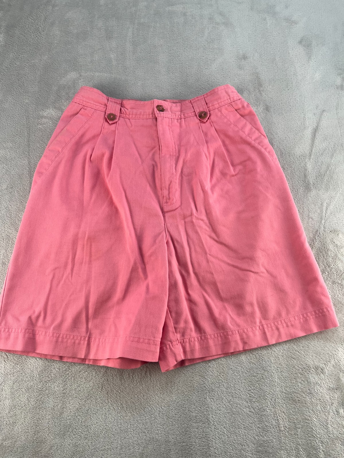 ST. JONHS BAY Shorts Womens 8 Pink High Rise Pockets Casual Cotton Vintage