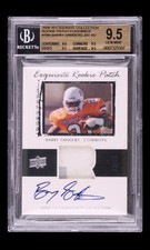 2009 UD EXQUISITE Barry Sanders ROOKIE Flashback PATCH AUTO /25 Bgs 9.5 10 Gem