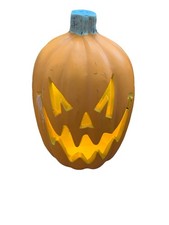 Vintage 90s Jack O Lantern Blow Mold Scary Face Pumpkin Light Up Electric 16"