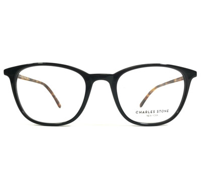 Charles Stone Eyeglasses Frame NY30001 C1 Shiny Black Tortoise Cat Eye 49-19-145