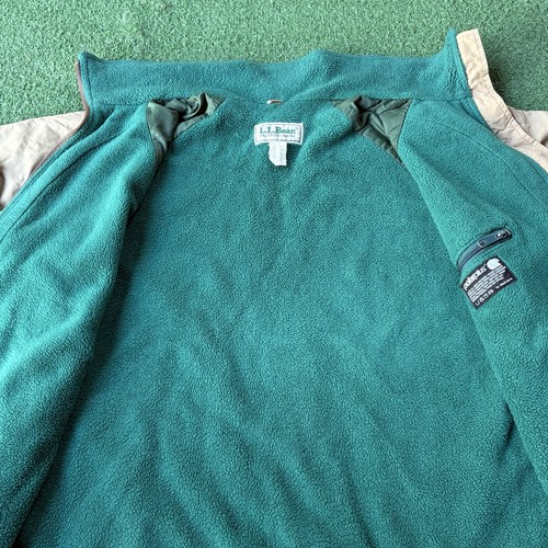 Sz XL- Vintage 80’s L.L. Bean Warm-Up zip jacket men’s tan outdoors lined USA!! - Picture 9 of 16