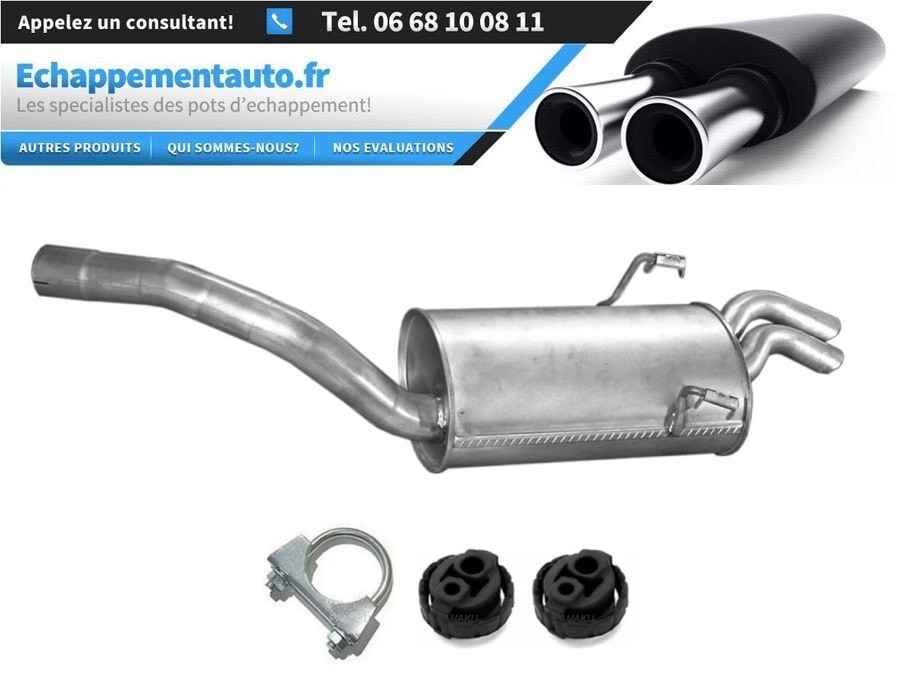 Échappement complet arrière Fiat Scudo I 1.9 TD 2.0 JTD en acier aluminé haute résistance thermique