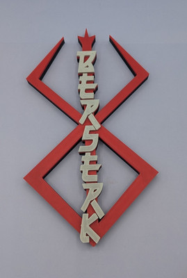 Berserk - 3D gedrucktes Logo, zur Wandmontage.