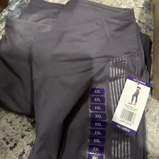 2 X Active Life XXL Grey Mauve Leggings Cropped Yoga Athleisure Workout Gym